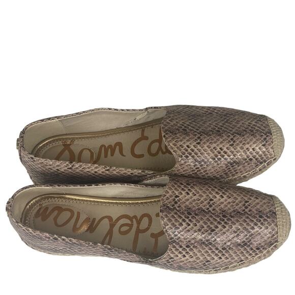 Sam Edelman Kesia Sesame Leather Espadrille Rounded Toe Slip On Loafers Size 9.5 - Picture 2 of 7